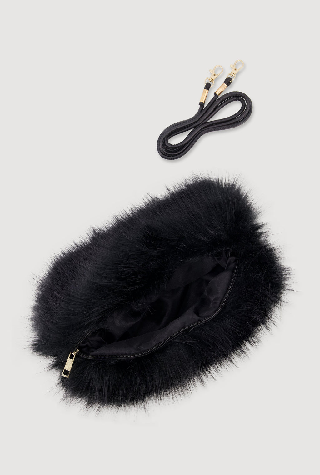 Faux Fur Convertible Muffler Clutch Bag