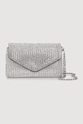 Rhinestone Envelope Clutch Bag with Removable Chain Strap